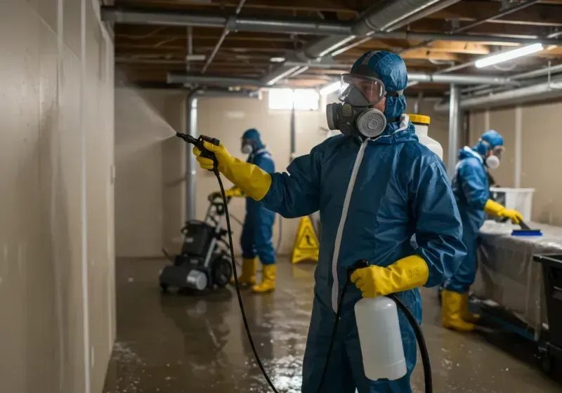 Basement Sanitization and Antimicrobial Treatment process in French Lick, IN