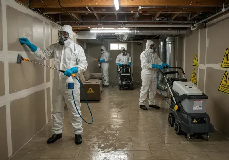 Basement Moisture Removal and Structural Drying process in French Lick, IN